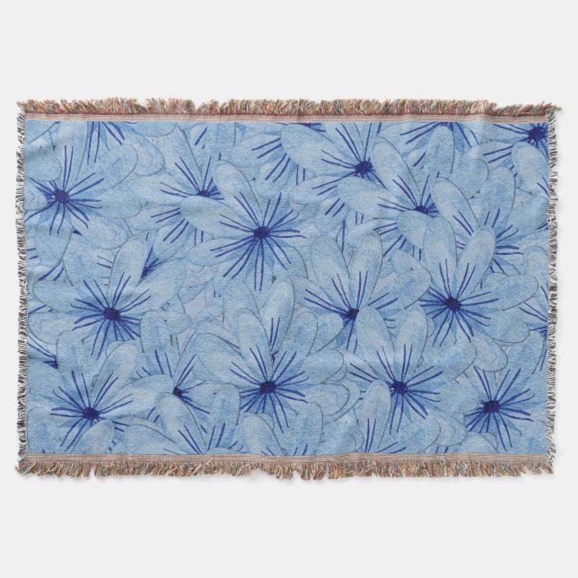 Blaue Blume Bouquet Decke (Vorderseite)