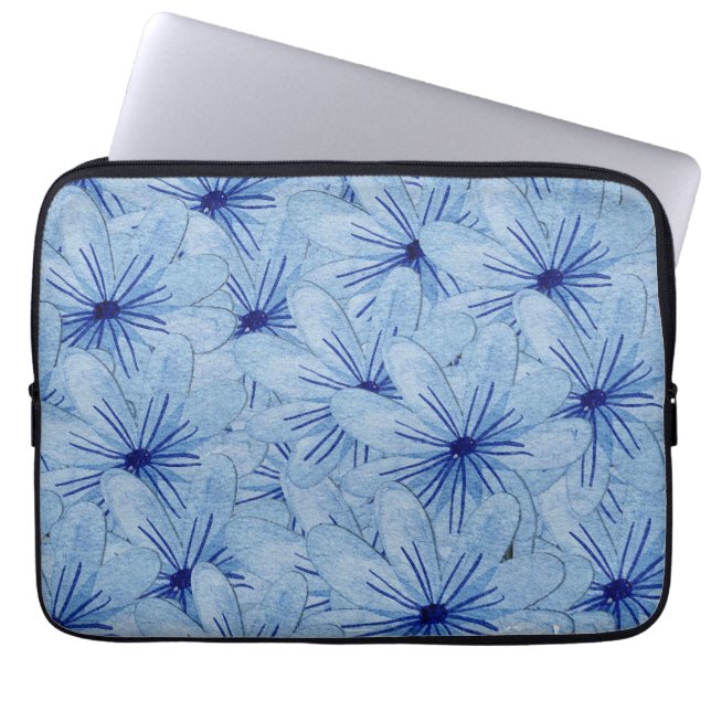 Blaue Blume Bouquet Laptopschutzhülle (Vorderseite)