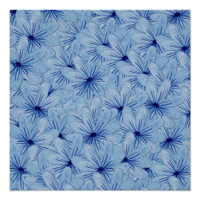 Blaue Blume Bouquet Poster (Vorderseite)
