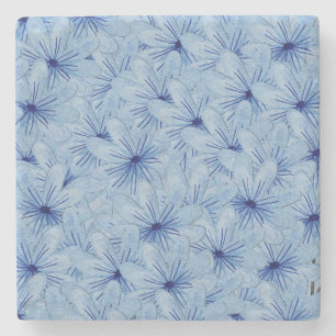 Blaue Blume Bouquet Steinuntersetzer