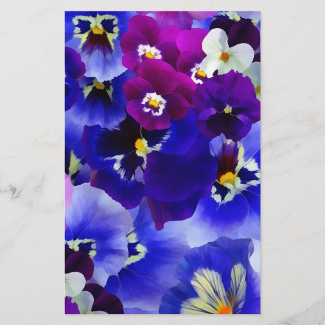 Blaue Blume Briefpapier (Vorderseite)