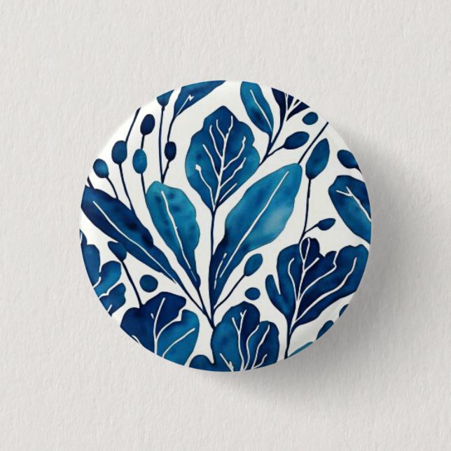 Blaue Blume Button (Vorderseite)
