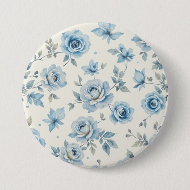 Blaue Blume Button (Vorderseite)