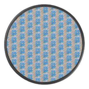 Blaue Blume Eishockey Puck