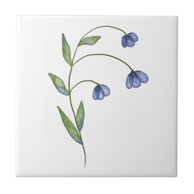 Blaue Blume Fliese (Vorderseite)