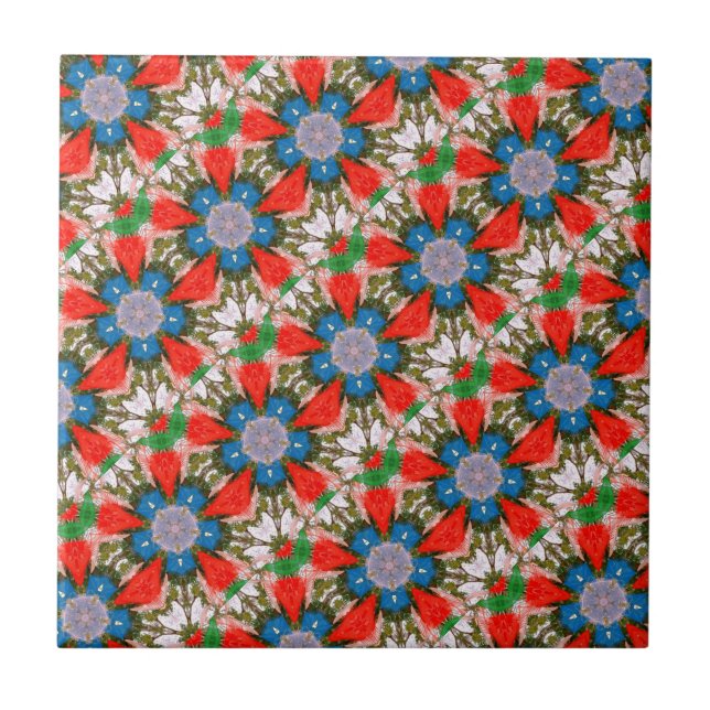 blaue Blume Fliese (Vorderseite)