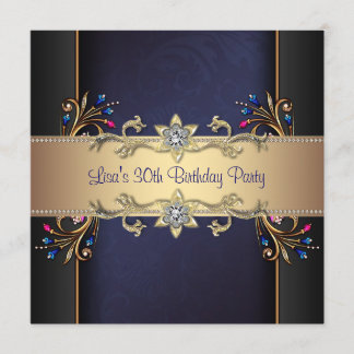 Blaue Blume Frauen am 30. Geburtstag Einladung