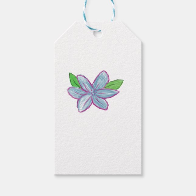 Blaue Blume Geschenkanhänger (Vorderseite)