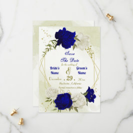 Blaue Blume, grüne Blätter Save The Date