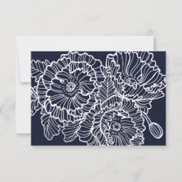 Blaue Blume Hochzeitsreaktion mit Auswahl der Mahl RSVP Karte