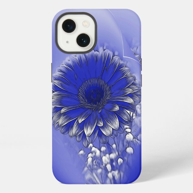 Blaue Blume iPhone Hülle (Rückseite)