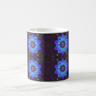 Blaue Blume Kaleidoskop Kaffeetasse
