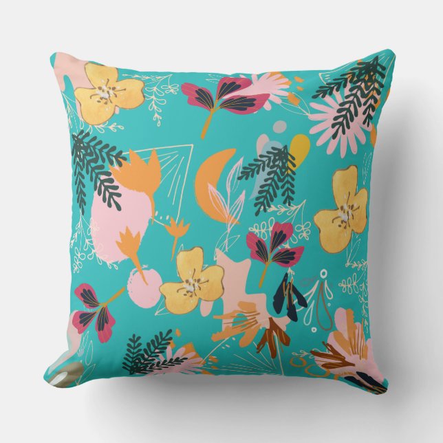 Blaue Blume Kissen (Vorderseite)