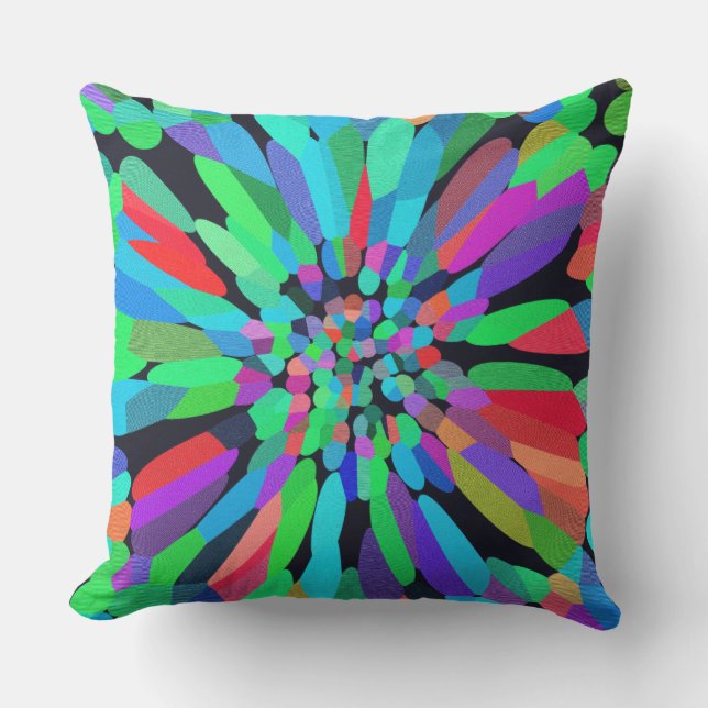 Blaue Blume Kissen Für Draußen (Vorderseite)