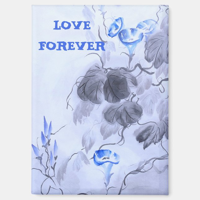 Blaue Blume Magnet (Vorderseite)