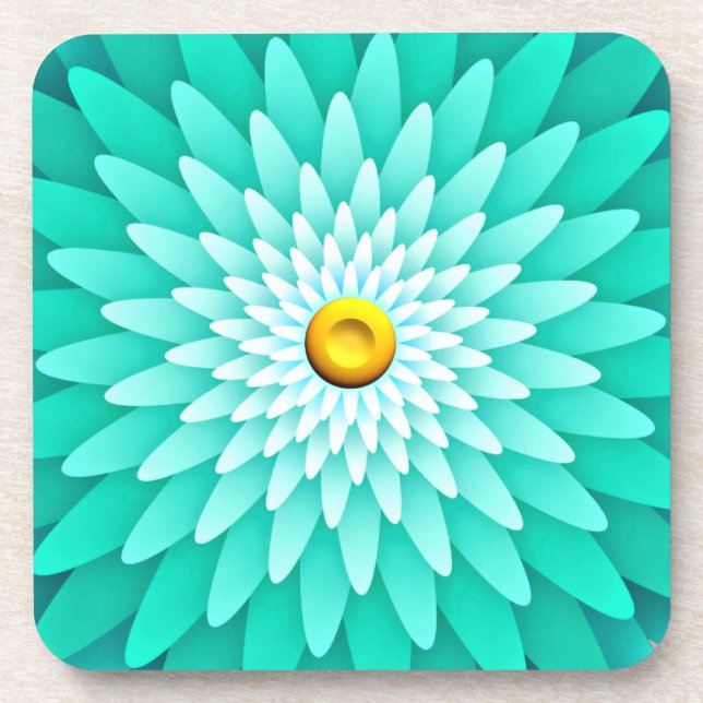 Blaue Blume Mandala-68566 Getränkeuntersetzer (Vorderseite)