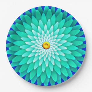 Blaue Blume Mandala-68566 Pappteller