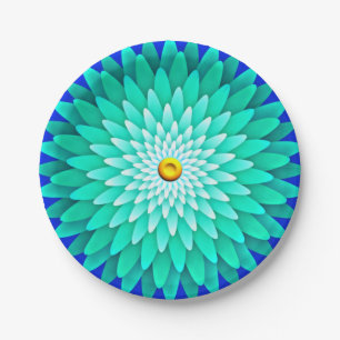 Blaue Blume Mandala-68566 Pappteller