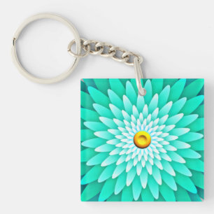 Blaue Blume Mandala-68566 Schlüsselanhänger