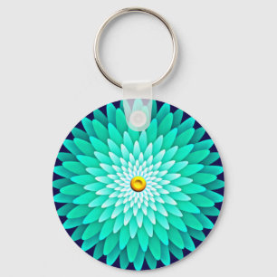Blaue Blume Mandala-68566 Schlüsselanhänger