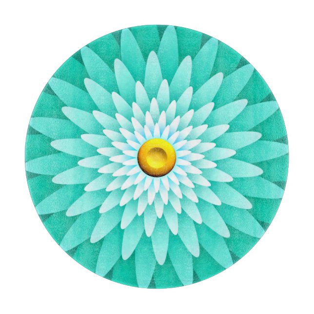 Blaue Blume Mandala-68566 Schneidebrett (Vorderseite)