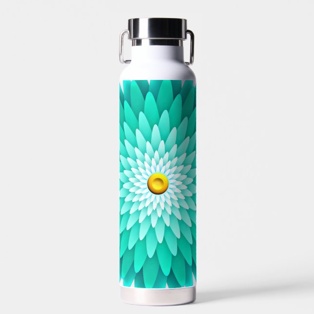 Blaue Blume Mandala-68566 Trinkflasche (Vorne)