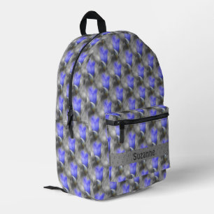 Blaue Blume Naturmuster Personalisiert Bedruckter Rucksack