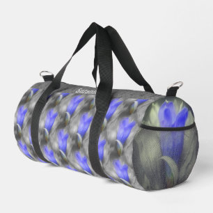 Blaue Blume Naturmuster Personalisiert Duffle Bag