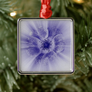 Blaue Blume Ornament Aus Metall