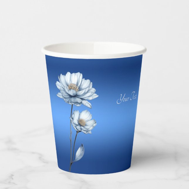 Blaue Blume Papiertasse Pappbecher (Links)