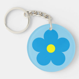 Blaue Blume Schlüsselanhänger