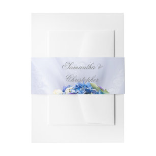 Blaue Blume Schnürbräute Hochzeitskleid Einladungsbanderole
