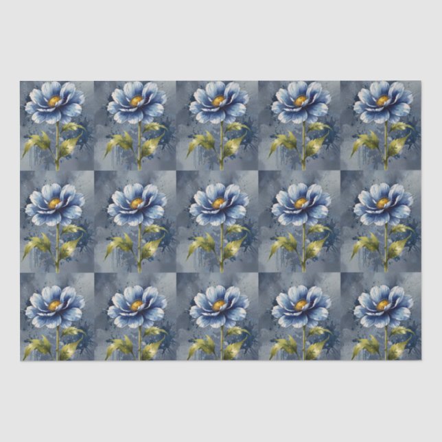 Blaue Blume Seidenpapier (Vorderseite)