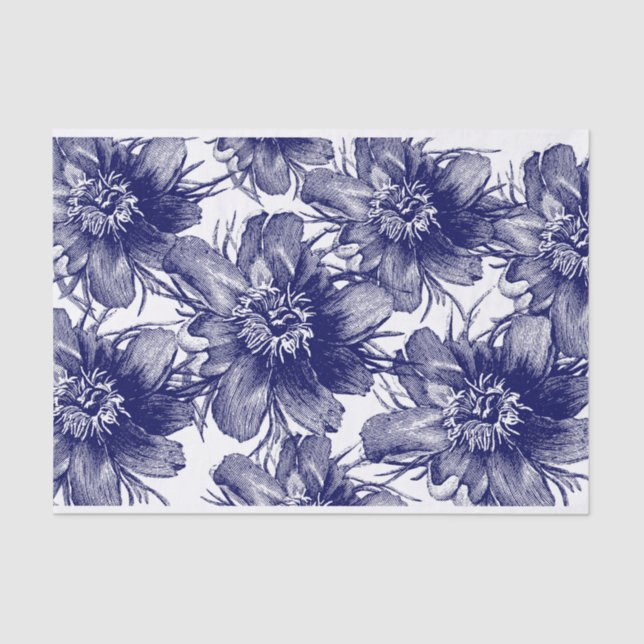 Blaue Blume Seidenpapier (Vorderseite)