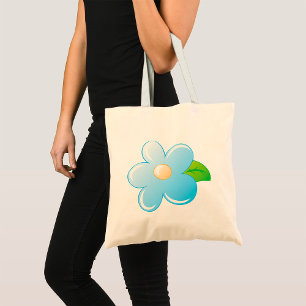 Blaue Blume Tragetasche