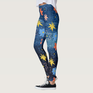 Blaue Blume Traum Abstrakt Leggings