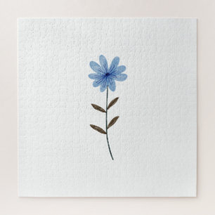 Blaue Blumen-Aquarell Elegante Florale Kunstillust