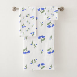 Blaue Blumen  Badhandtuch Set