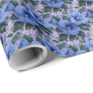 Blaue Blumen Blumen Geschenkverpackungspapier Geschenkpapier