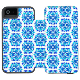 Blaue Blumen, Blumenmuster, Blumenmuster Incipio Watson™ iPhone 5 Geldbörsen Hülle