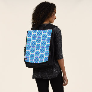 Blaue Blumen, Blumenmuster, Florales Muster Rucksack