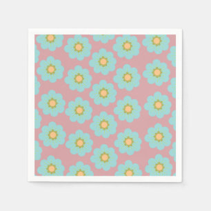 Blaue Blumen Blumenmuster Muster Custom Background Serviette