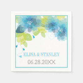 Blaue Blumen Blütenfrühlingshochzeit Serviette