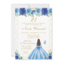 Blaue Blumen Braune Haar Prinzessin Geburtstagsfei