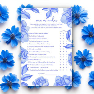 Blaue Blumen Brautparty Über oder unter Spiel