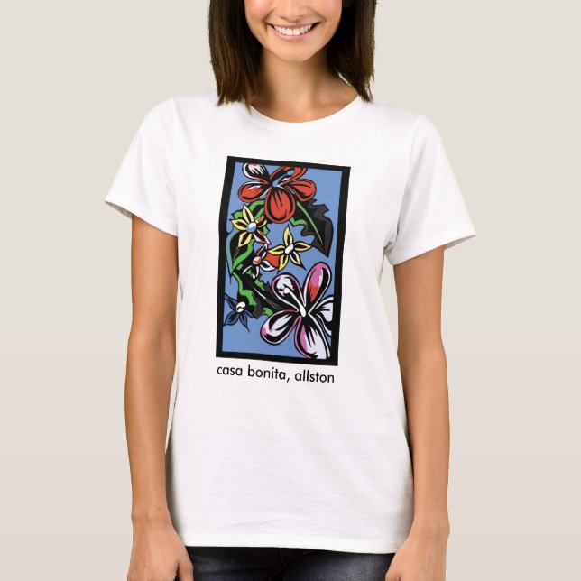 Blaue Blumen, Casa Bonita T-Shirt (Vorderseite)