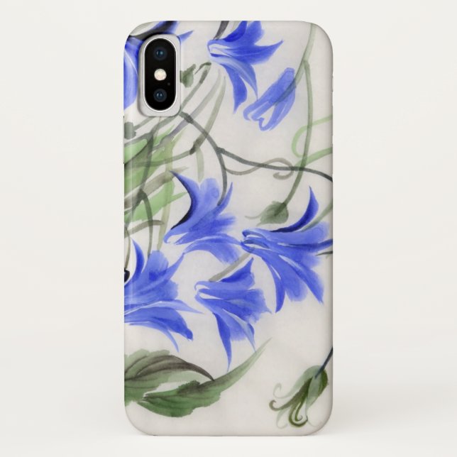 Blaue Blumen Case-Mate iPhone Hülle (Rückseite)