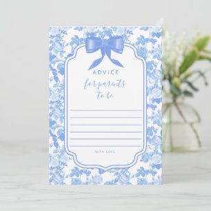 Blaue Blumen-Chinoiserie-Baby-Shower-Beratungskart Einladung
