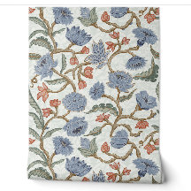 Blaue Blumen Chinoiserie Chintz (L)