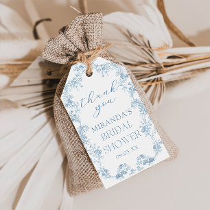 Blaue Blumen-Chinoiserie-Geschenk-Tags für die Hoc Geschenkanhänger